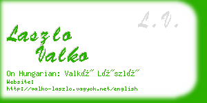 laszlo valko business card